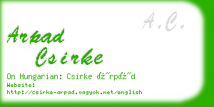 arpad csirke business card